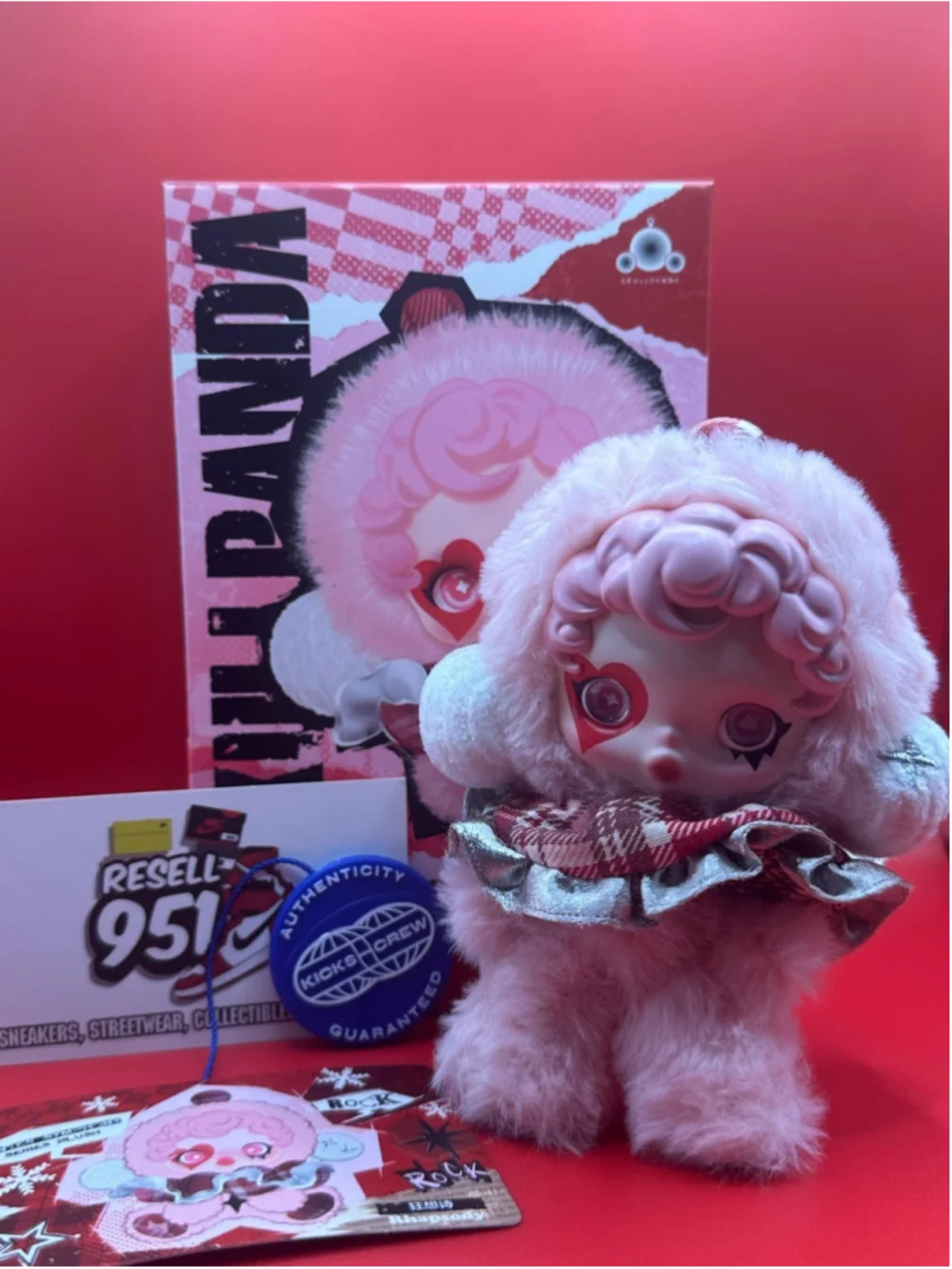Pop Mart Skull Panda Winter Symphony Series Plush Keychain Rock Figure